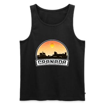 Grenade Espagne Skyline Vintage Sunset Travel Souven - Débardeur bio Premium Homme - noir - Devant - Michal (187cm)