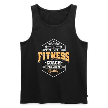 Fitnessstudio Trainer Bodybuilding Job - Männer Premium Bio Tank Top - Schwarz - Vorne - Michal (187cm)