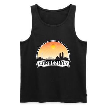 Guangzhou China Skyline Vintage Sonnenuntergang Reise Souv - Männer Premium Bio Tank Top - Schwarz - Vorne - AI Model Male 178 light (178cm)
