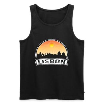 Lisbonne Portugal Skyline Vintage Sunset Travel Souv - Débardeur bio Premium Homme - noir - Devant - Michal (187cm)