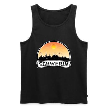 Schwerin Deutschland Skyline Vintage Sunset Travel Sou - Männer Premium Bio Tank Top - Schwarz - Vorne - AI Model Male 178 light (178cm)