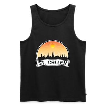 Saint-Gall Suisse Skyline Vintage Sunset - Débardeur bio Premium Homme - noir - Devant - Michal (187cm)