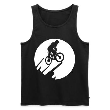 Moon - Cycling - (2) - Men's Premium Organic Tank Top - black - Front - Michal (187cm)