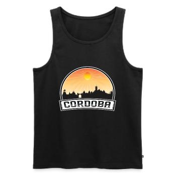 Cordoba Argentine Skyline Vintage Sunset Travel So - Débardeur bio Premium Homme - noir - Devant - AI Model Male 178 light (178cm)
