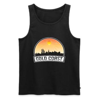 Gold Coast Australia Skyline Vintage Sunset Travel - Men's Premium Organic Tank Top - black - Front - Michal (187cm)