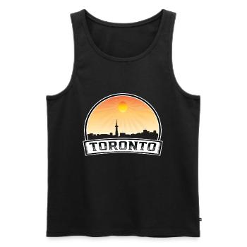 Toronto Canada Skyline Vintage Sunset Travel Souve - Men's Premium Organic Tank Top - black - Front - Michal (187cm)