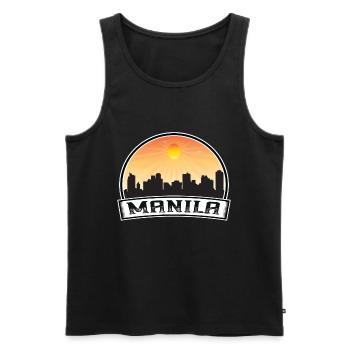 Manila Philippinen Skyline Vintage Sunset Travel S - Männer Premium Bio Tank Top - Schwarz - Vorne - AI Model Male 178 light (178cm)