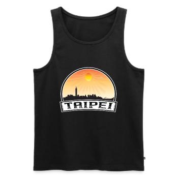 Taipei Taiwan Skyline Vintage Sunset Travel Souven - Men's Premium Organic Tank Top - black - Front - AI Model Male 178 light (178cm)