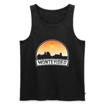 Montevideo Uruguay Skyline Vintage Sunset Travel S - Männer Premium Bio Tank Top - Schwarz - Vorne - AI Model Male 178 light (178cm)