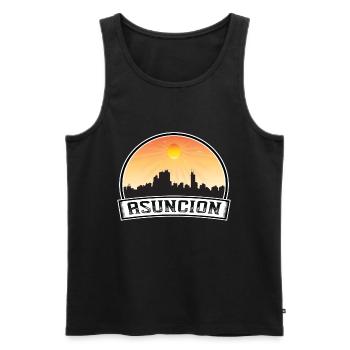 Asuncion Paraguay Skyline Vintage Sunset Travel So - Débardeur bio Premium Homme - noir - Devant - AI Model Male 178 light (178cm)