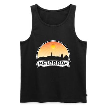 Belgrade Serbie Skyline Vintage Sunset Travel Souv - Débardeur bio Premium Homme - noir - Devant - Michal (187cm)