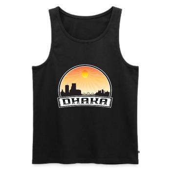 Dhaka Bangladesh Skyline Vintage Sunset Travel Sou - Débardeur bio Premium Homme - noir - Devant - Michal (187cm)
