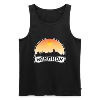 Bangkok Thaïlande Skyline Vintage Sunset Travel Sou - Débardeur bio Premium Homme - noir - Devant - Michal (187cm)