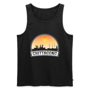 Chittagong Bangladesch Skyline Vintage Sunset Trave - Männer Premium Bio Tank Top - Schwarz - Vorne - AI Model Male 178 light (178cm)