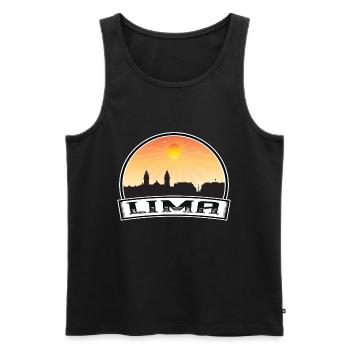 Lima Peru Skyline Vintage Sonnenuntergang Reise Souvenir - Männer Premium Bio Tank Top - Schwarz - Vorne - AI Model Male 178 light (178cm)
