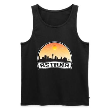 Astana Kazakhstan Skyline Vintage Sunset Travel So - Débardeur bio Premium Homme - noir - Devant - AI Model Male 178 light (178cm)