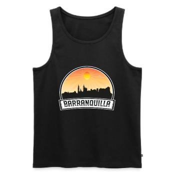 Barranquilla Colombia Skyline Vintage Sunset Trave - Männer Premium Bio Tank Top - Schwarz - Vorne - AI Model Male 178 light (178cm)