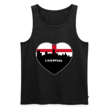 Liverpool Angleterre Flag Skyline Souvenir de voyage - Débardeur bio Premium Homme - noir - Devant - AI Model Male 178 light (178cm)