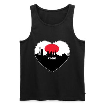 Kobe Japan Flagge Skyline Reise Souvenir - Männer Premium Bio Tank Top - Schwarz - Vorne - AI Model Male 178 light (178cm)