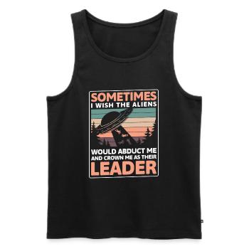 Alien Funny Planet - Men's Premium Organic Tank Top - black - Front - AI Model Male 178 light (178cm)