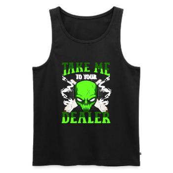 Extraterrestrial Star Space Retro - Men's Premium Organic Tank Top - black - Front - AI Model Male 178 light (178cm)