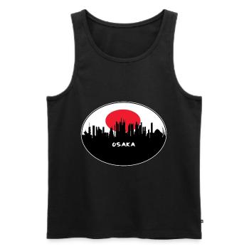 Osaka Japan Flagge Skyline Silhouette Reisen - Männer Premium Bio Tank Top - Schwarz - Vorne - Michal (187cm)