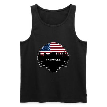 Nashville Tennessee États-Unis Flag Skyline Silhouette Tr - Débardeur bio Premium Homme - noir - Devant - Michal (187cm)