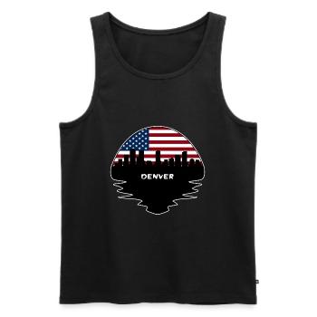 Denver Colorado États-Unis Flag Skyline Silhouette Voyage - Débardeur bio Premium Homme - noir - Devant - Michal (187cm)