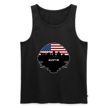 Austin Texas USA Flagge Skyline Silhouette Reisen - Männer Premium Bio Tank Top - Schwarz - Vorne - Michal (187cm)
