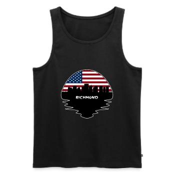 Richmond Virginia Usa Flag Skyline Silhouette Trav - Men's Premium Organic Tank Top - black - Front - Michal (187cm)