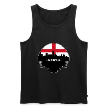 Liverpool England Flag Skyline Silhouette Travel - Men's Premium Organic Tank Top - black - Front - Michal (187cm)