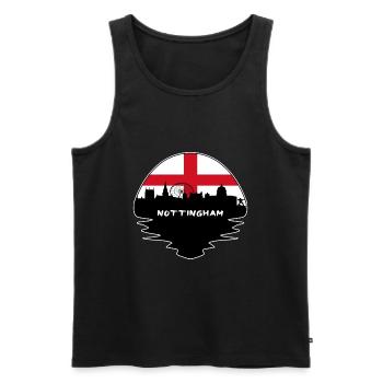 Nottingham England Flag Skyline Silhouette Travel - Men's Premium Organic Tank Top - black - Front - AI Model Male 178 light (178cm)