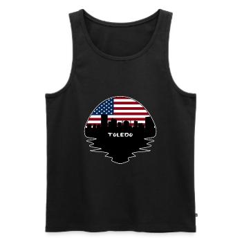 Toledo Ohio USA Flagge Skyline Silhouette Reisen - Männer Premium Bio Tank Top - Schwarz - Vorne - Michal (187cm)