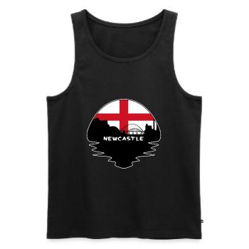 Newcastle England Flag Skyline Silhouette Travel - Men's Premium Organic Tank Top - black - Front - AI Model Male 178 light (178cm)