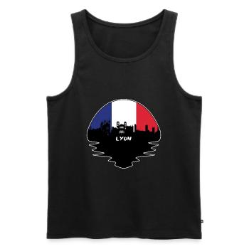 Lyon Frankreich Flagge Skyline Silhouette Reisen - Männer Premium Bio Tank Top - Schwarz - Vorne - Michal (187cm)