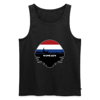 Nijmegen Niederlande Flagge Skyline Silhouette Trave - Männer Premium Bio Tank Top - Schwarz - Vorne - AI Model Male 178 light (178cm)