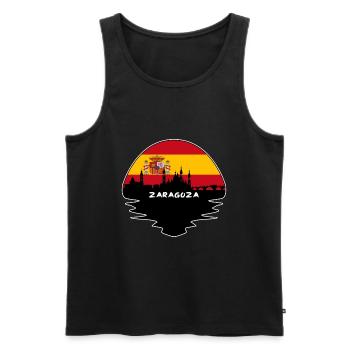 Saragosse Espagne Drapeau Skyline Silhouette Travel - Débardeur bio Premium Homme - noir - Devant - Michal (187cm)