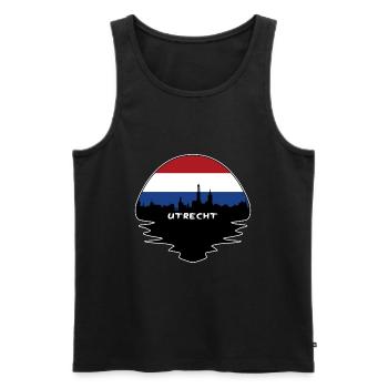 Utrecht Netherlands Flag Skyline Silhouette Travel - Men's Premium Organic Tank Top - black - Front - Michal (187cm)