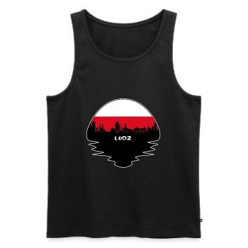 Lodz Pologne Drapeau Skyline Silhouette Travel - Débardeur bio Premium Homme - noir - Devant - Michal (187cm)