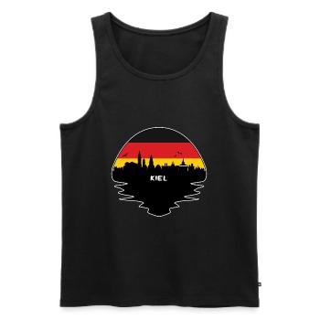 Kiel Germany Flag Skyline Silhouette Travel - Men's Premium Organic Tank Top - black - Front - AI Model Male 178 light (178cm)