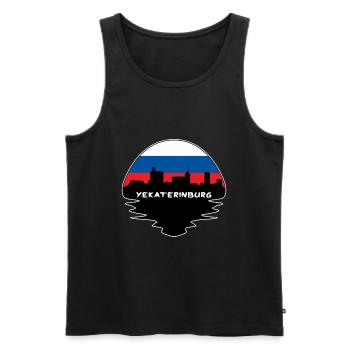 Jekaterinburg Russland Flagge Skyline Silhouette Trave - Männer Premium Bio Tank Top - Schwarz - Vorne - AI Model Male 178 light (178cm)