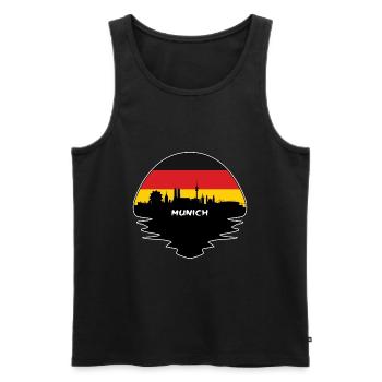 Munich Allemagne Flag Skyline Silhouette Voyage - Débardeur bio Premium Homme - noir - Devant - Michal (187cm)