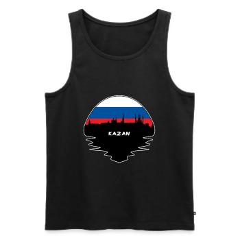 Kazan Russie Drapeau Skyline Silhouette Travel - Débardeur bio Premium Homme - noir - Devant - Michal (187cm)