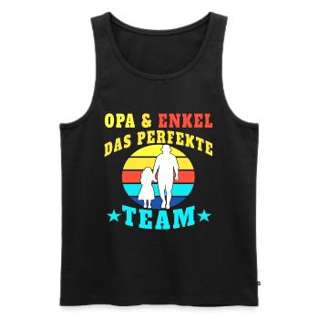 Enkel Opa Enkelkind Vintage opa - Männer Premium Bio Tank Top - Schwarz - Vorne - Michal (187cm)