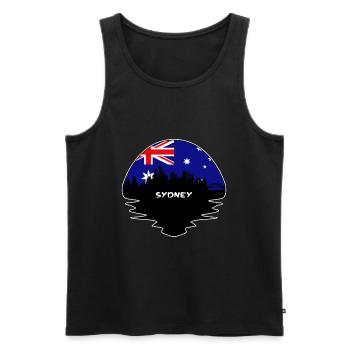 Sydney Australia Flag Skyline Silhouette Travel - Men's Premium Organic Tank Top - black - Front - Michal (187cm)