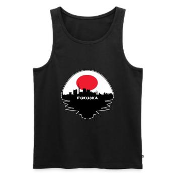Fukuoka Japan Flagge Skyline Silhouette Reisen - Männer Premium Bio Tank Top - Schwarz - Vorne - AI Model Male 178 light (178cm)