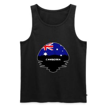 Canberra Australien Flagge Skyline Silhouette Reisen - Männer Premium Bio Tank Top - Schwarz - Vorne - AI Model Male 178 light (178cm)