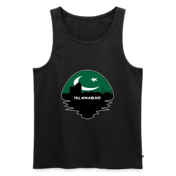Islamabad Pakistan Flag Skyline Silhouette Travel - Men's Premium Organic Tank Top - black - Front - Michal (187cm)