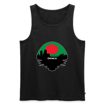 Dhaka Bangladesh Flag Skyline Silhouette Voyage - Débardeur bio Premium Homme - noir - Devant - Michal (187cm)