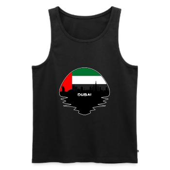 Dubai VAE Flagge Skyline Silhouette Reisen - Männer Premium Bio Tank Top - Schwarz - Vorne - AI Model Male 178 light (178cm)